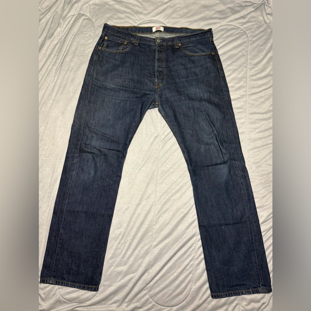 Levi's Men's Straight Jeans in Dark Blue Denim